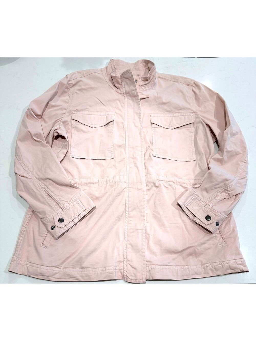 Style & Co Blush Pink Zip-Up Drawstring-Waist Field Jacket Women Size XL